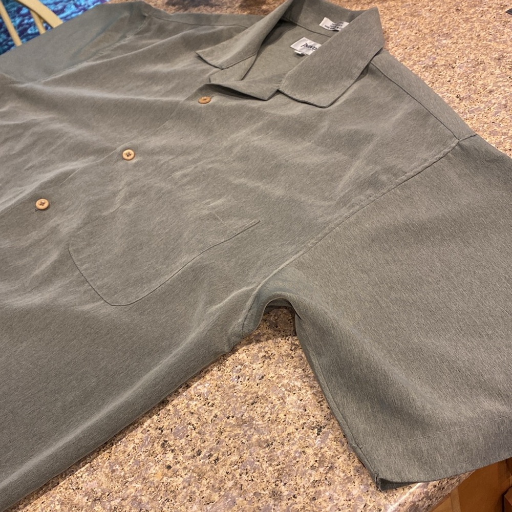 Pavo by Lastrada Men’s Short Sleeve Large Polyester Green Shirt Buttons - Picture 8 of 17